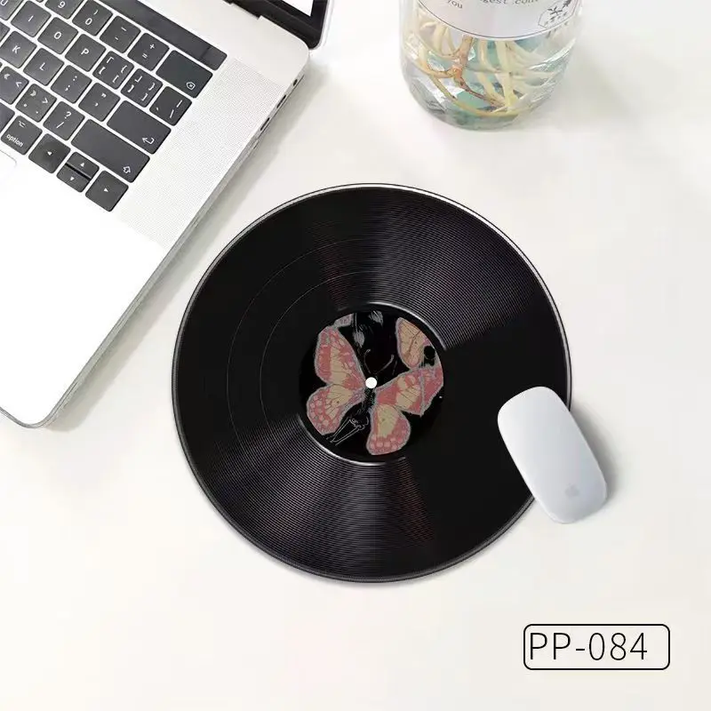 Vintage Gaming Accessories - Small Vintage vinyl record round mouse
