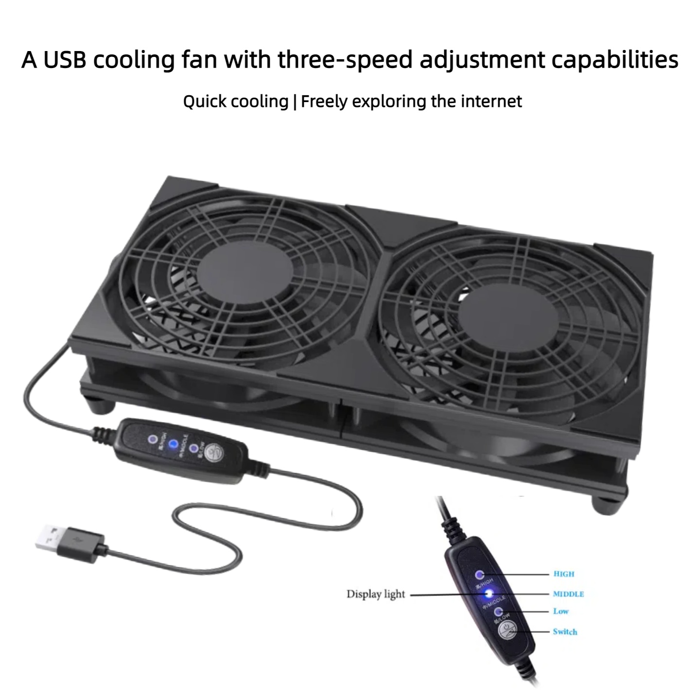 Dual USB Cooling Fan with 3-Sp - Gaming Accessories Rgb recensione e prezzo